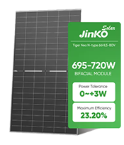 Jinko Tiger Neo N-Type — Efficacité exceptionnelle jusqu'à 23,18 % grâce au design bifacial